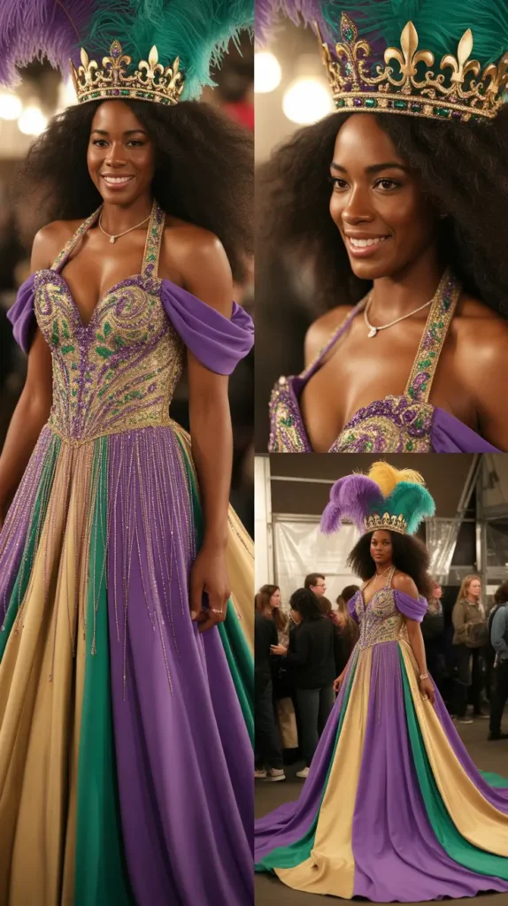  Mardi Gras Queen Crown & Ballgown