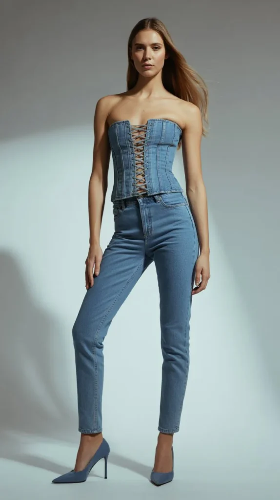  The Denim Corset Combo and Heel Power Formula