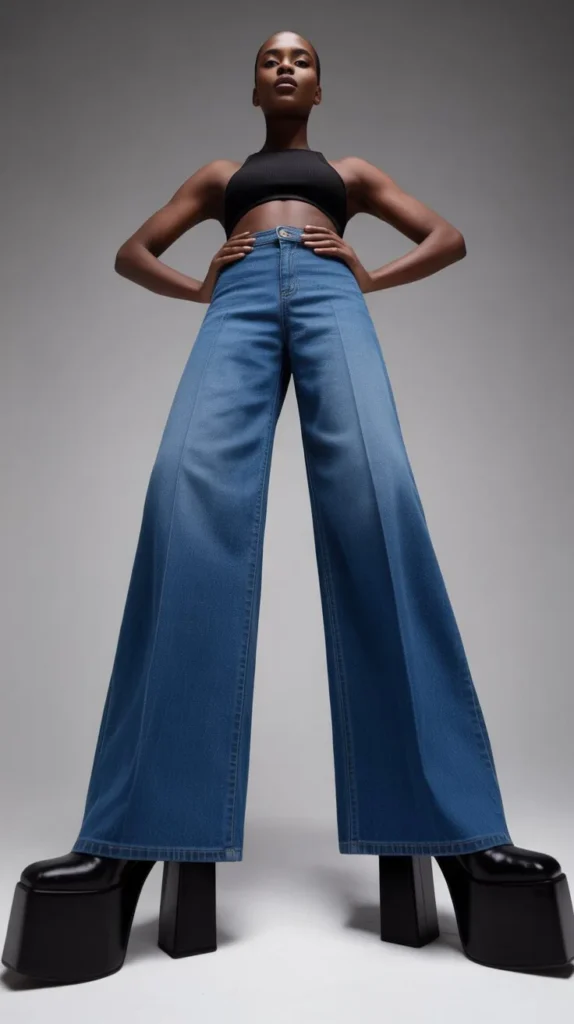  The Wide-Leg Jean and Platform Heel Power Look