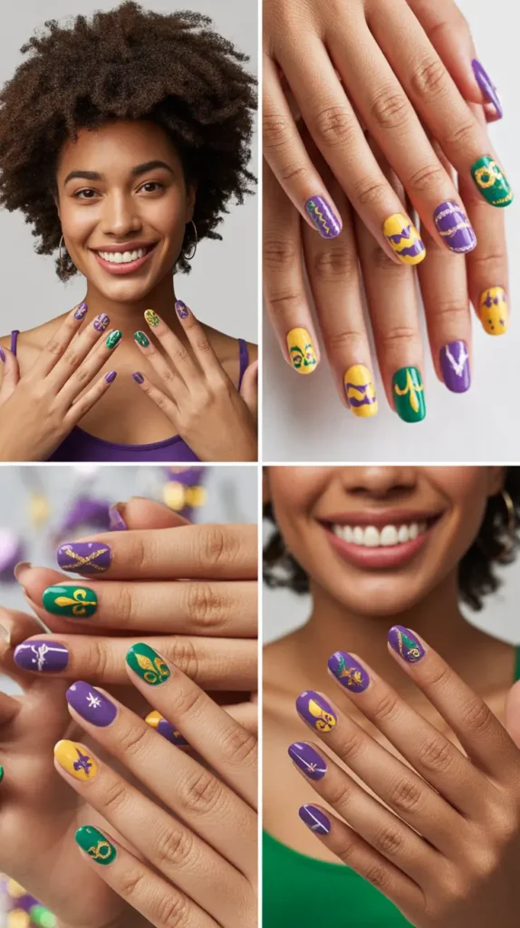 Mardi Gras Nail Art Ideas You Can DIY at Home