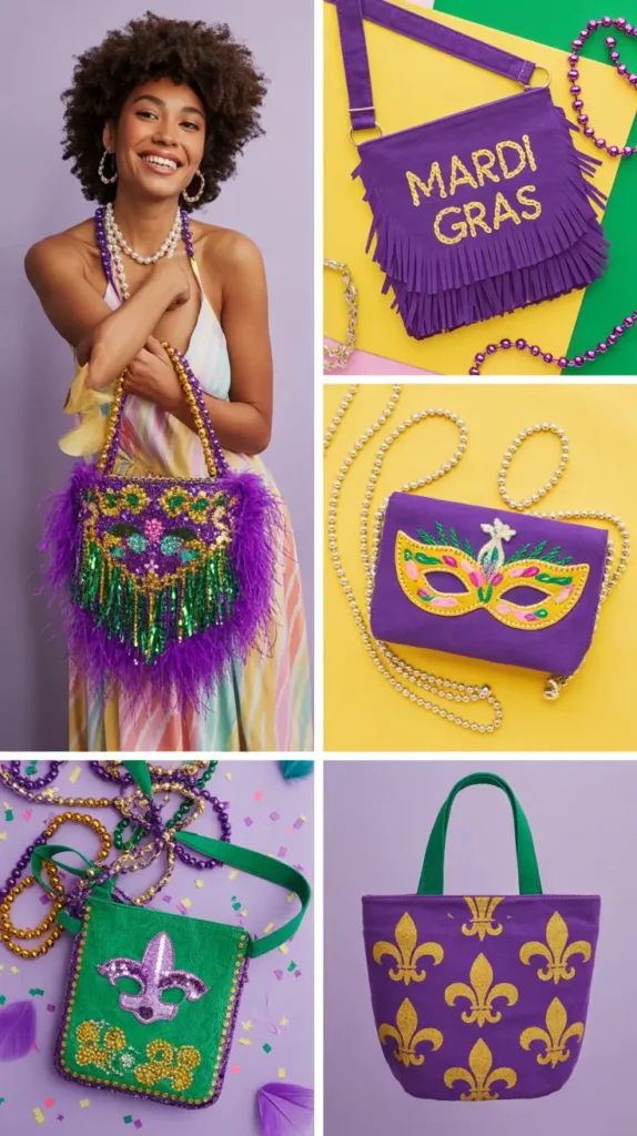 Creative DIY Mardi Gras Bags and Purses