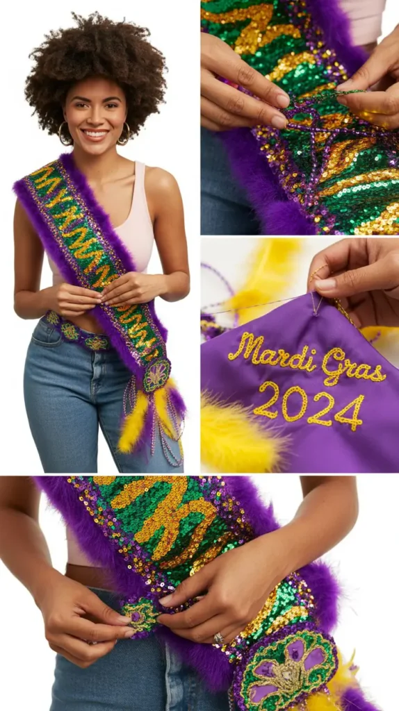 DIY Mardi Gras Sash and Belt