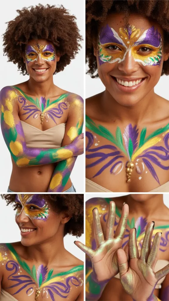 DIY Face and Body Painting for Mardi Gras