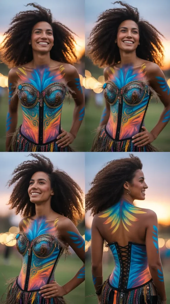 Festival Body Paint and Corset Hybrid