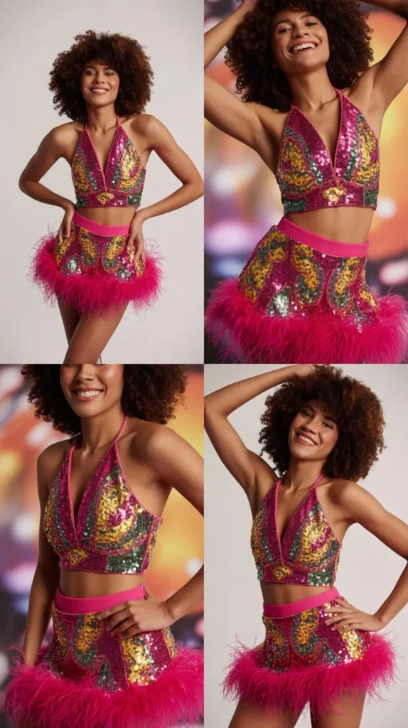 Carnival-Inspired Crop Top & Skirt Set