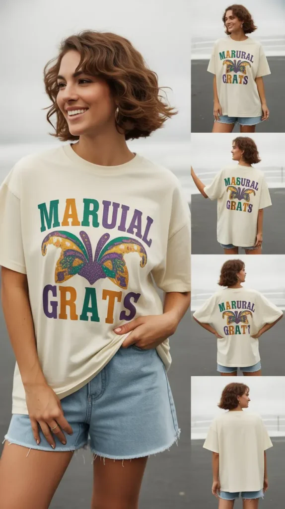 Casual Mardi Gras T-Shirt & Shorts Look