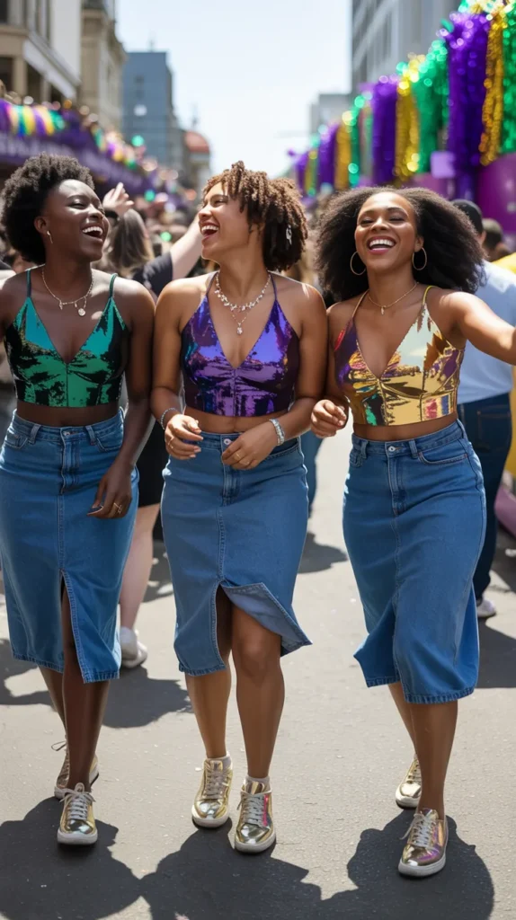 Denim Skirt with Carnival Accessories Casual Fit