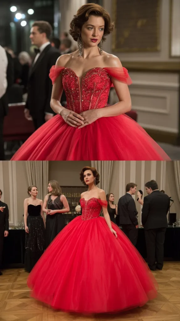 Red Ballgown with Embellishments