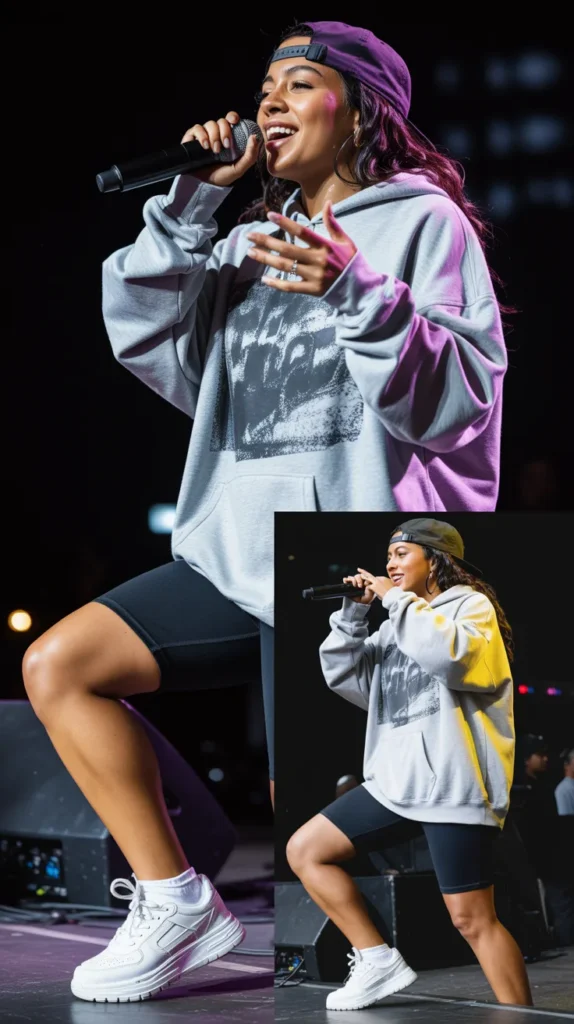  The Oversized Hoodie and Biker Shorts Street Style Look