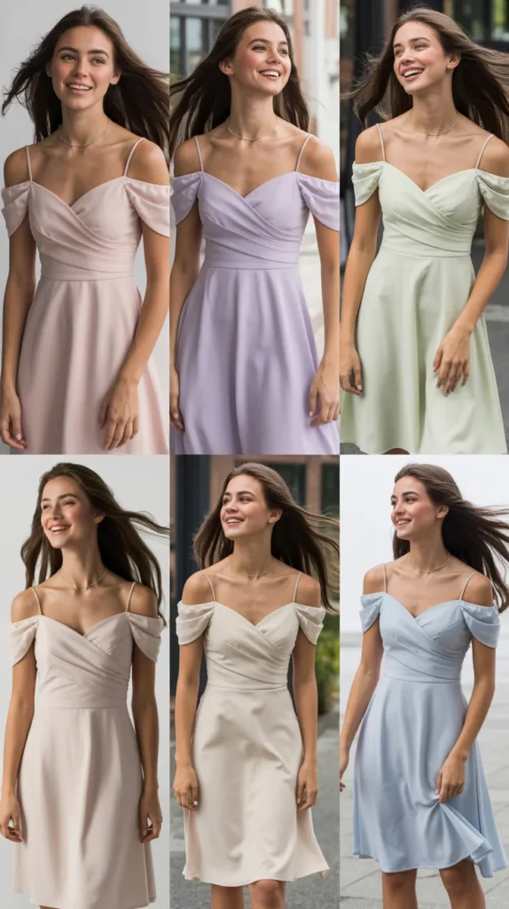 Off-Shoulder Graduation Dress