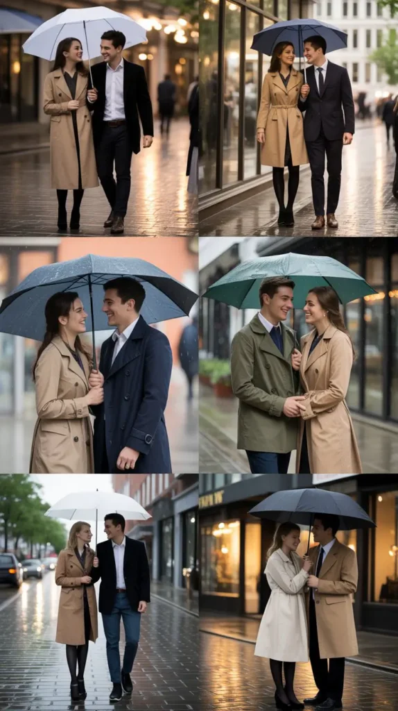 Rainy Day Spring Couple Looks