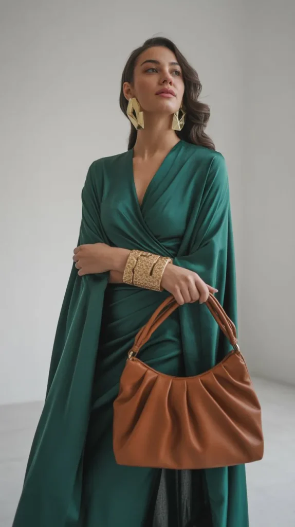 Wrap Dress with Statement Accessories