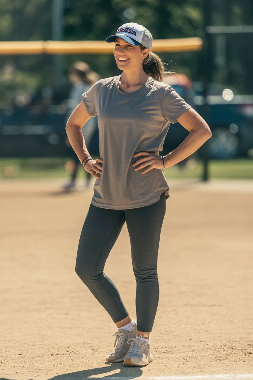 25 Cute Comfortable Softball Mom Practice Outfits