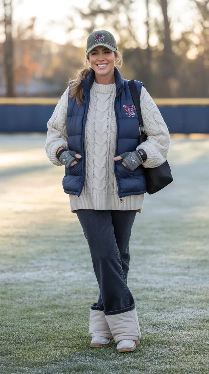 Cozy Winter Softball Mom Outfits