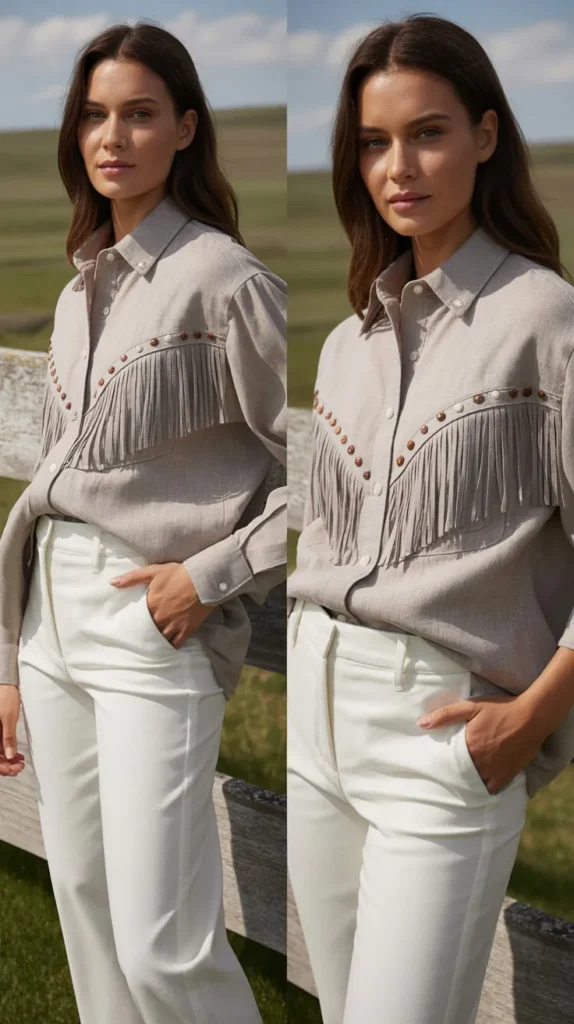 Linen Shirt with White Pants