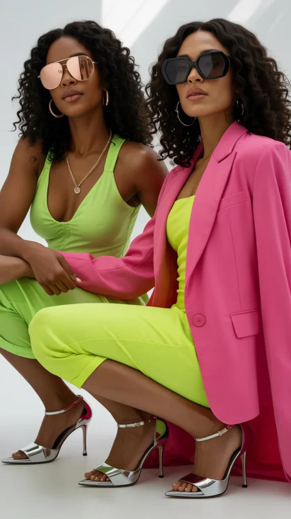 Neon Outfit With Statement Accessories