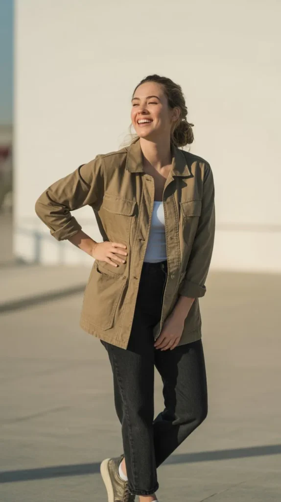  Utility Jacket with Black Jeans