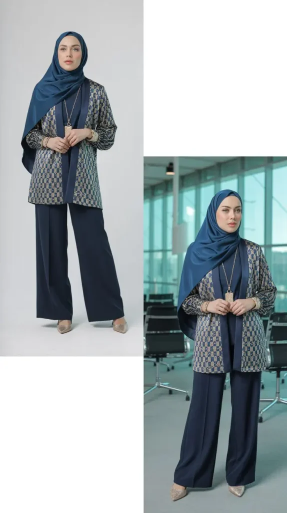 Elegant Printed Kimono Style Outfit