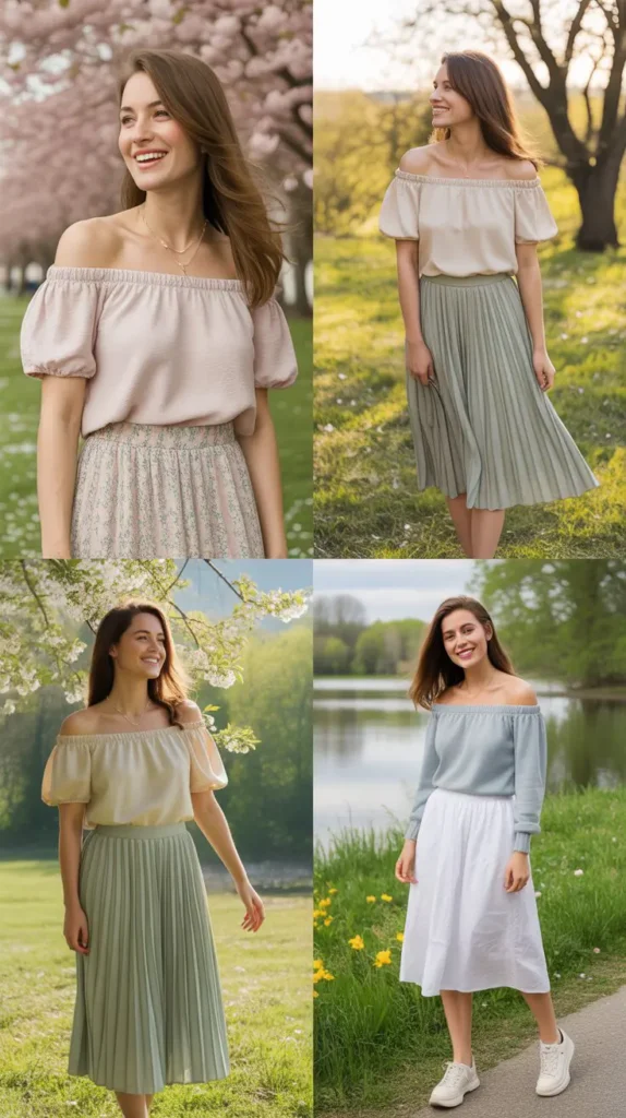 Off-Shoulder Top with Skirt