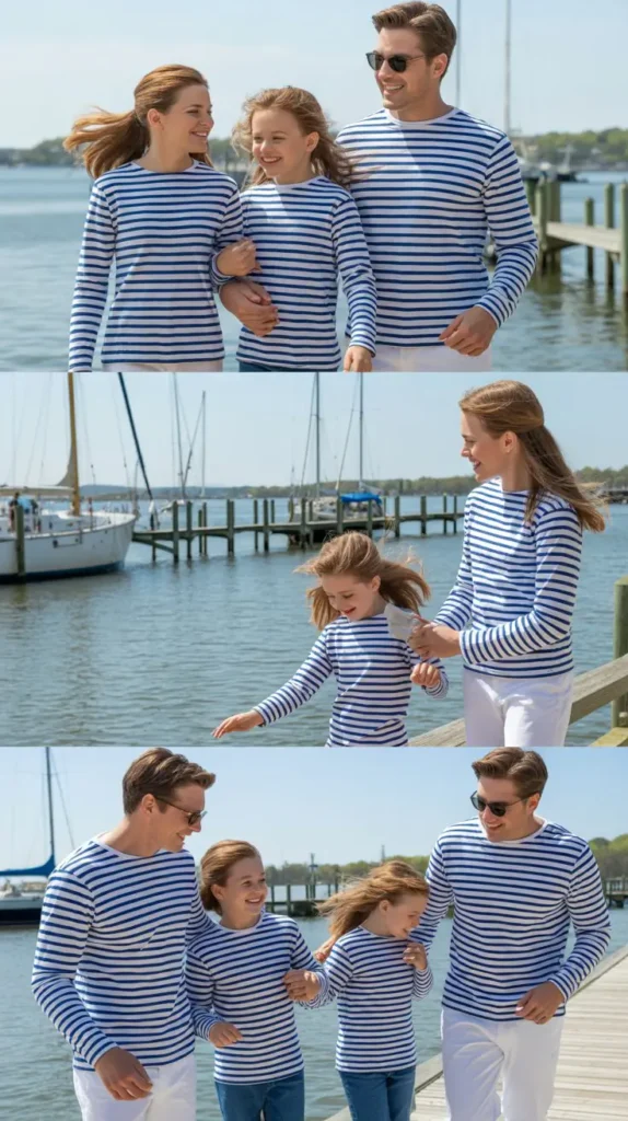  Blue Striped Outfits for a Nautical Spring Family Photoshoot