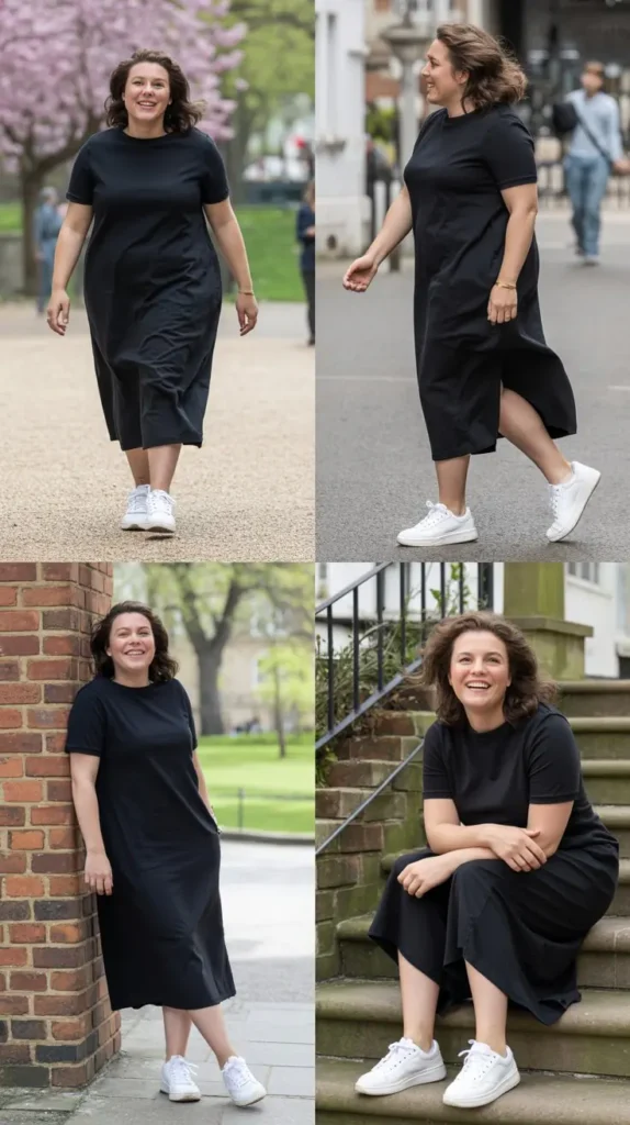 20. Black Dress with White Trainers