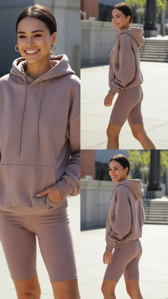 Hoodie with Biker Shorts