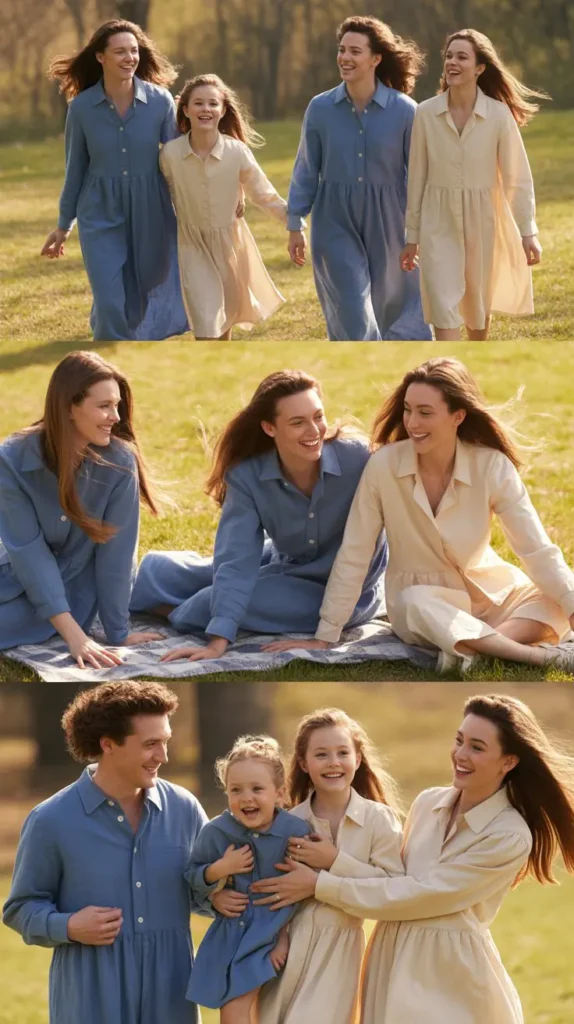 Indigo Blue and Cream Family Outfits for a Rich Spring Look