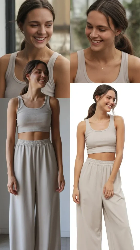 Crop Top with Wide-Leg Pants