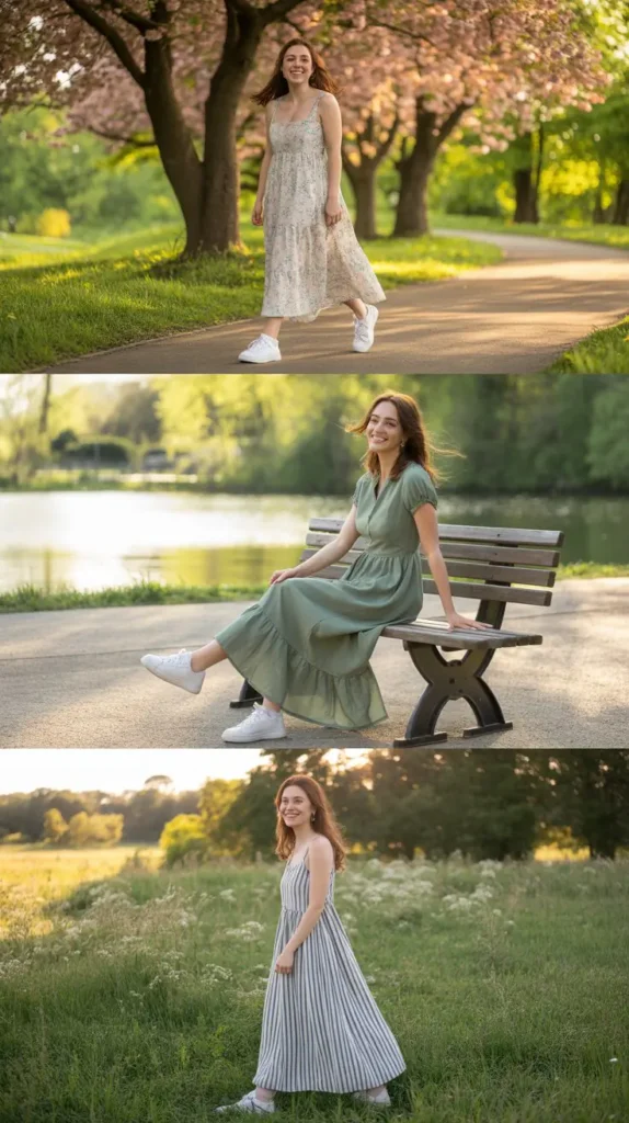 Maxi Dress with Sneakers
