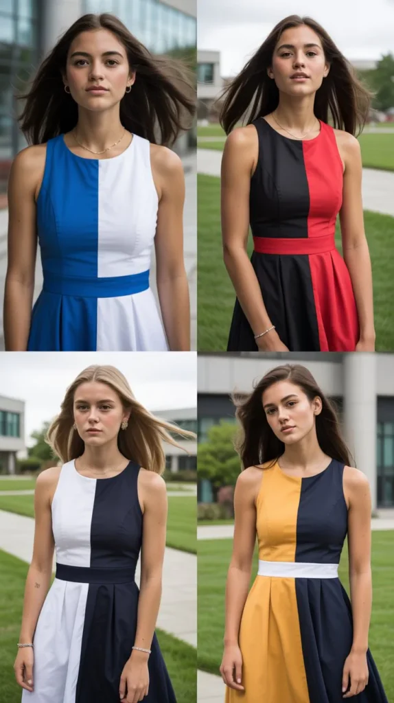  Color-Block Dress for a Bold and Artistic Graduation Look