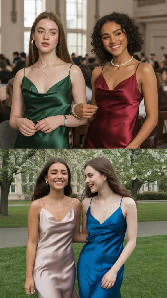 Elegant Satin Slip Dress for a Glamorous Graduation Statement