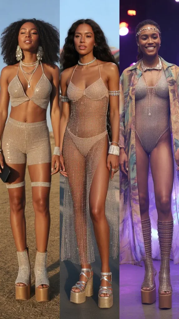 Rhinestone Embellished Outfit