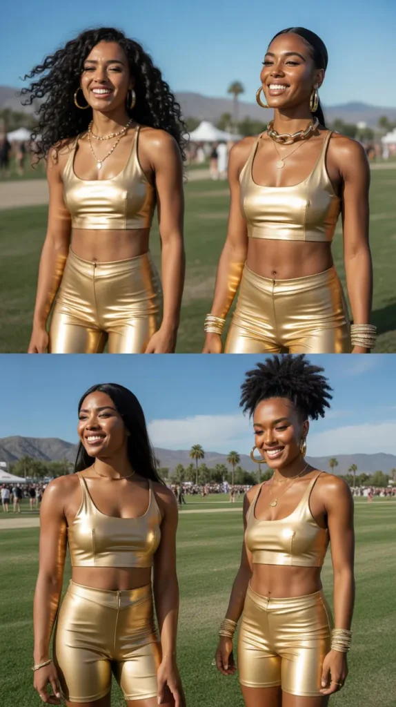 Metallic Bodycon Two-Piece Set
