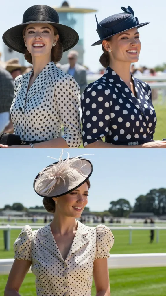 Polka Dot Dress with a Classic Hat
