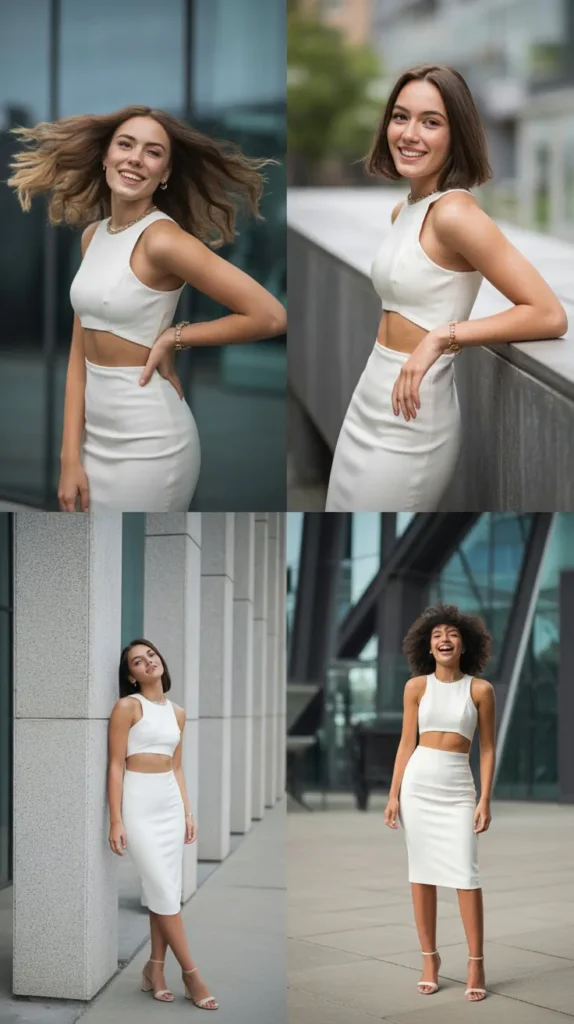  White Dress with Bold Cutouts for an Edgy Graduation Look