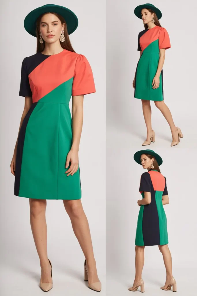 Bold Color Block Dress for a Modern Statement