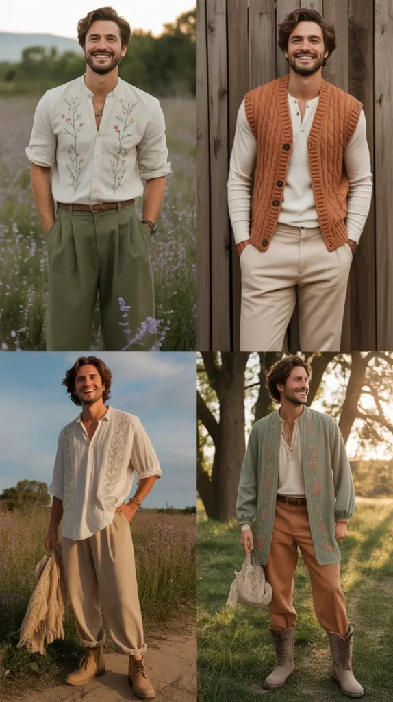  Cottagecore for Men: Embroidered Shirts and Earth Tones