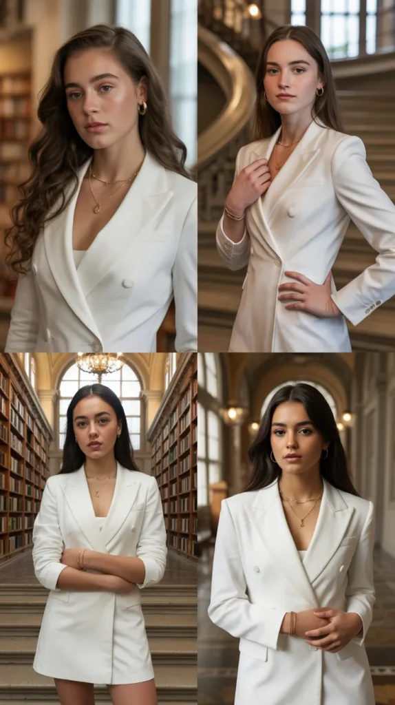 White Blazer Dress for a Powerful Academic Statement