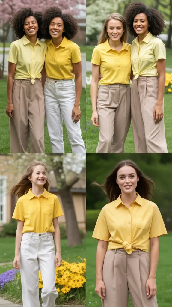 Coordinated Yellow Shirts For Dads