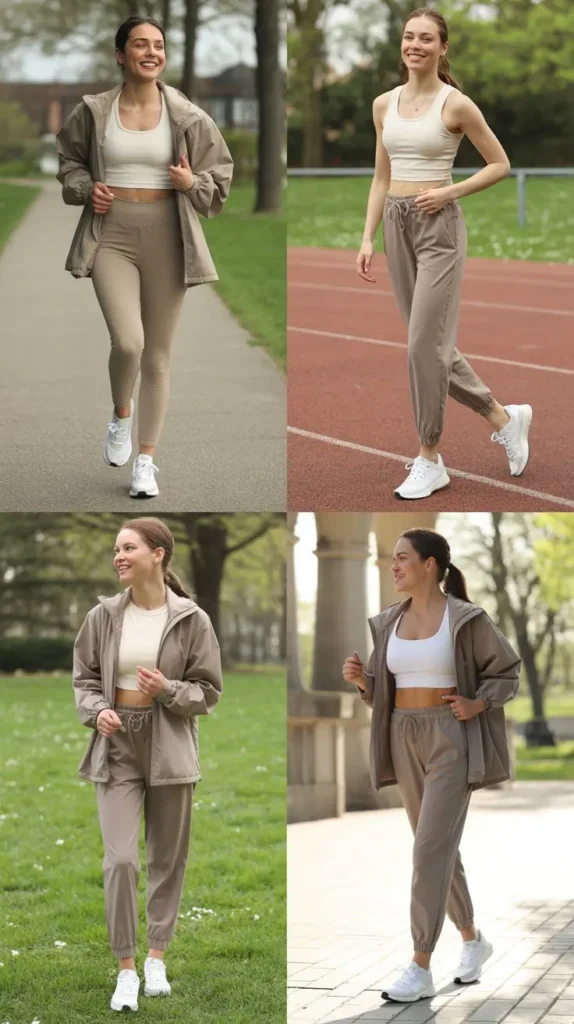 Neutral Tones with White Sneakers