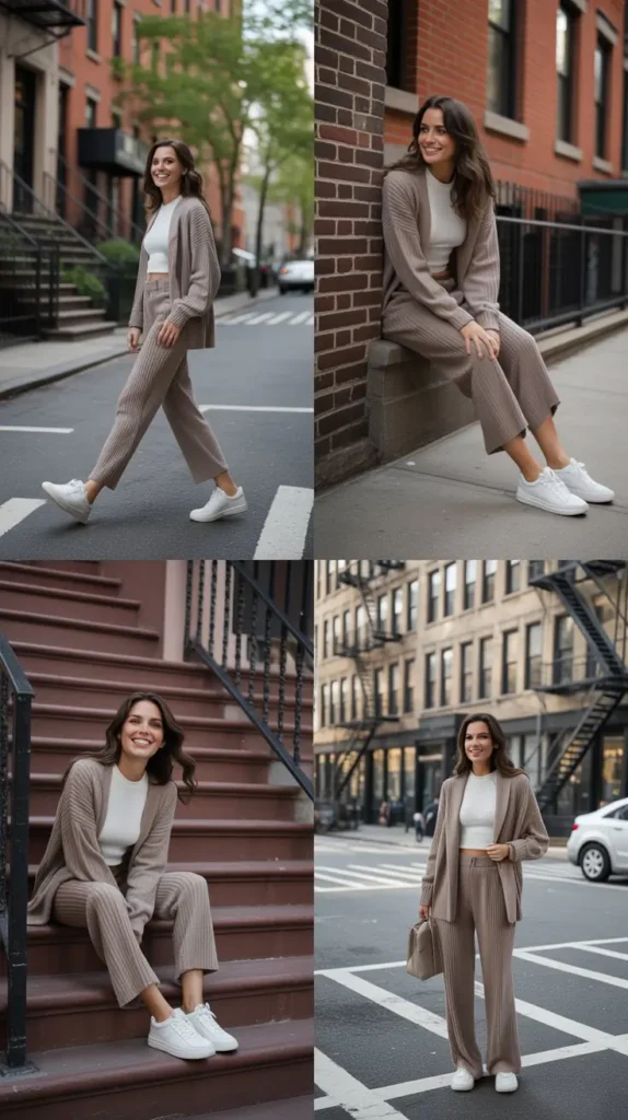 Knit Co-Ord Set with Sneakers