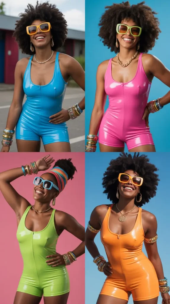 Bright Lycra Rompers
