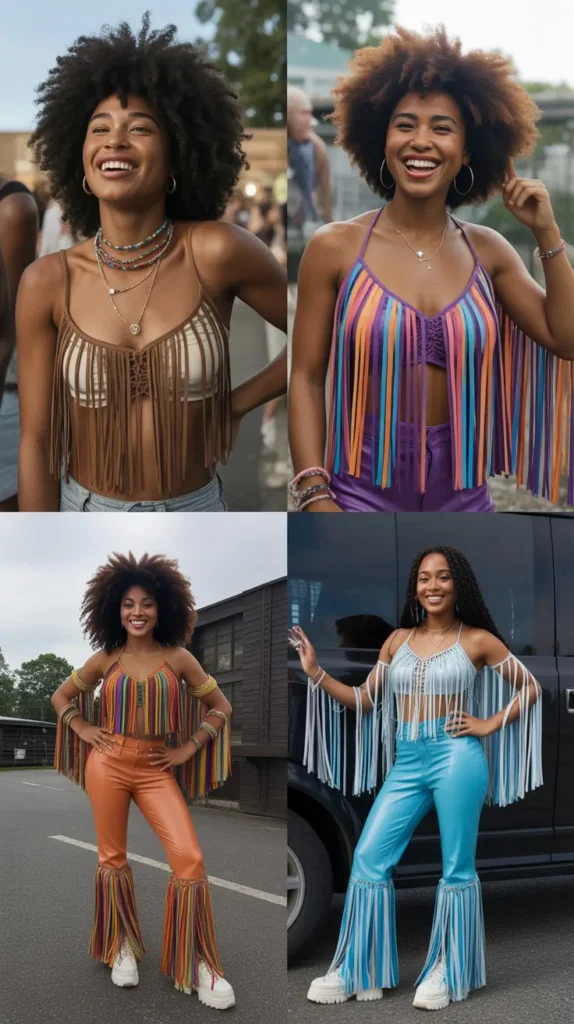  Fringe Tops With Bell-Bottom Pants