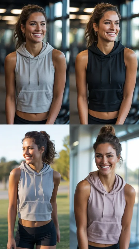 Sleeveless Hoodie With Athletic Shorts