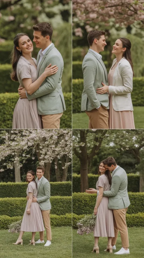 Romantic Garden Party Couple Looks