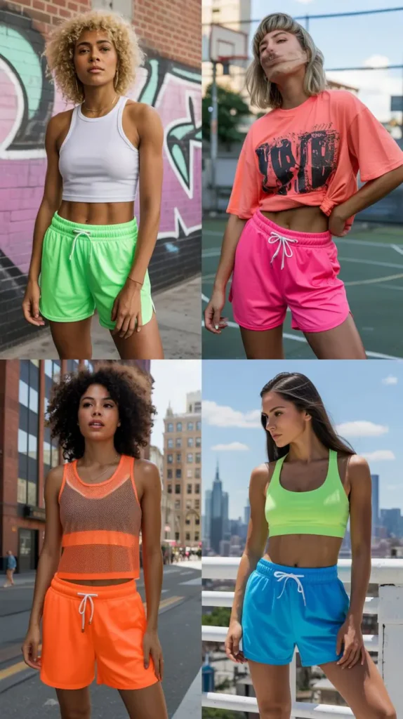Neon Shorts Outfit