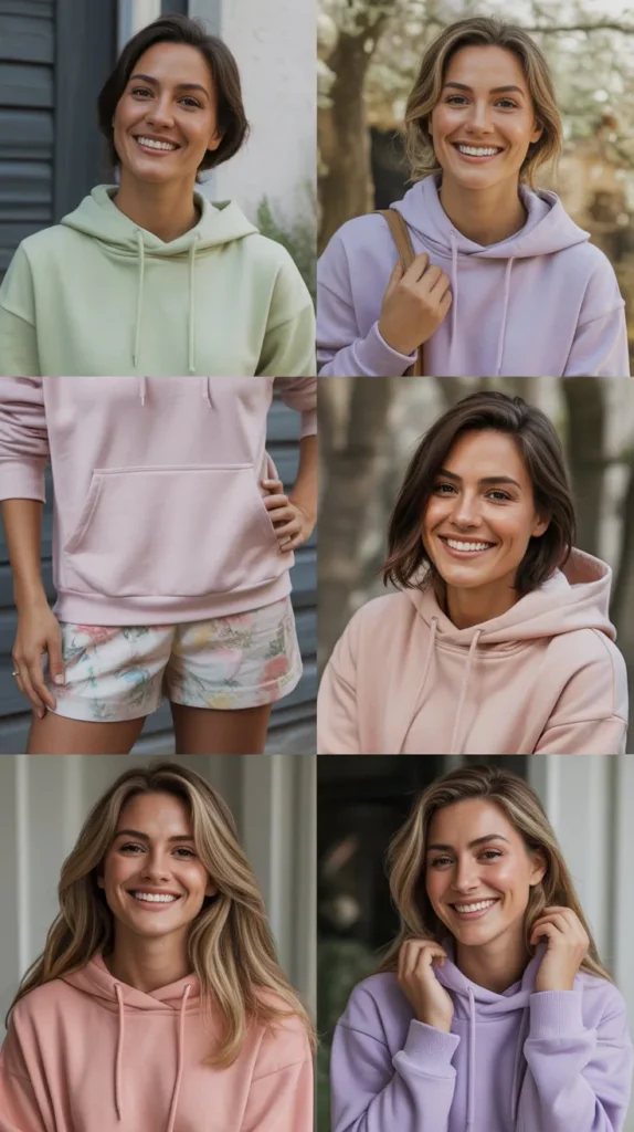 Pastel Hoodie With Floral Shorts