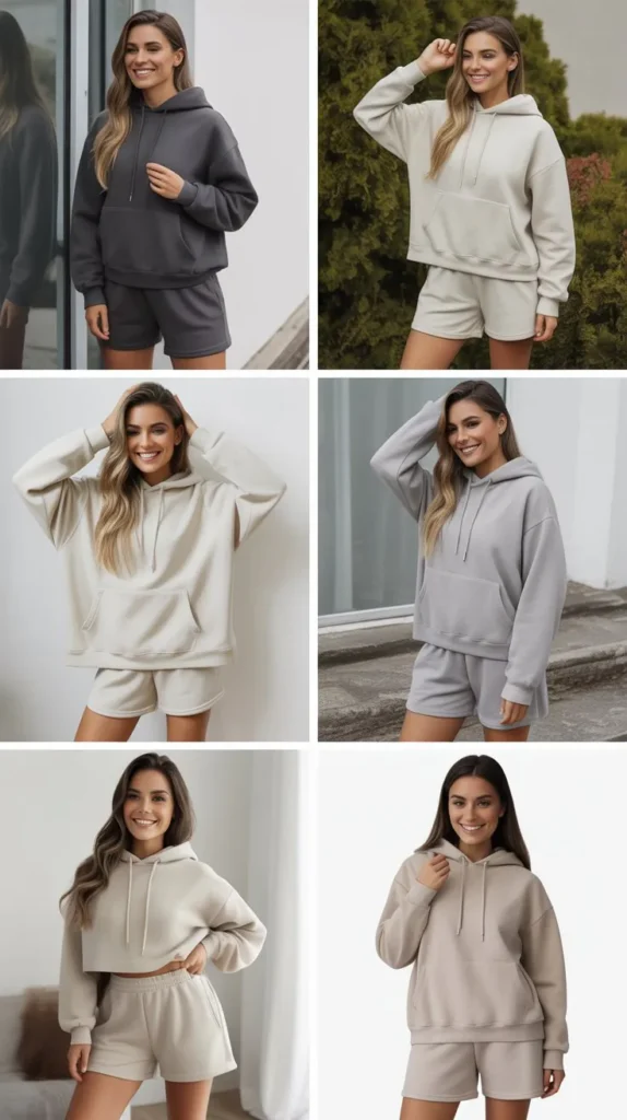 Matching Hoodie And Shorts Set