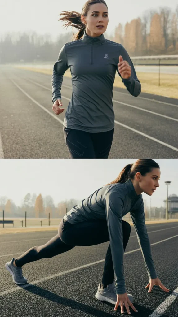 Quarter-Zip Pullover With Compression Pants