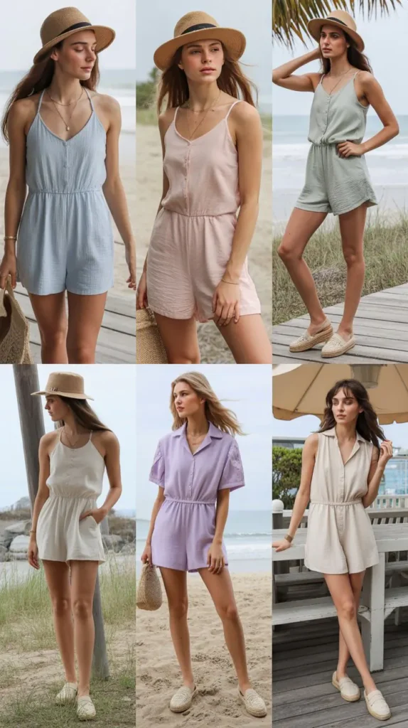 Pastel Rompers for Easy Beach Looks
